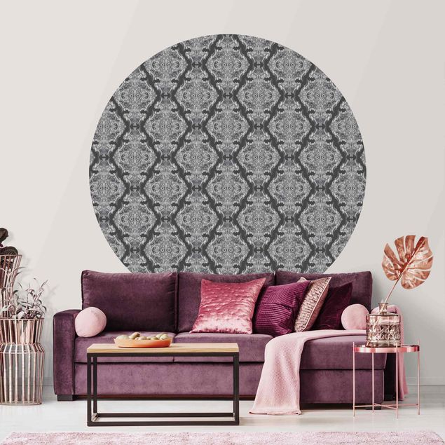 Wallpapers Watercolour Baroque Pattern In Front Of Dark Grey