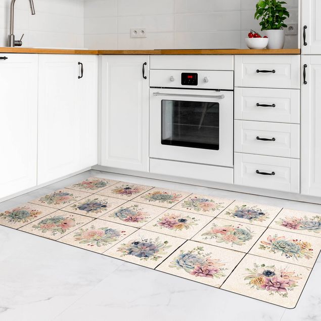 modern area rugs Watercolour Flowers Cottage
