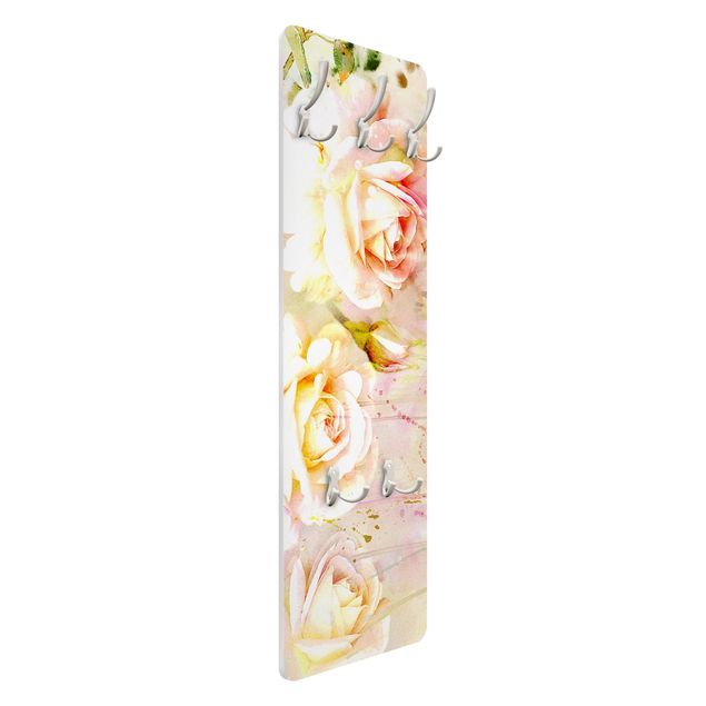 Coat rack - Watercolour Flowers Roses