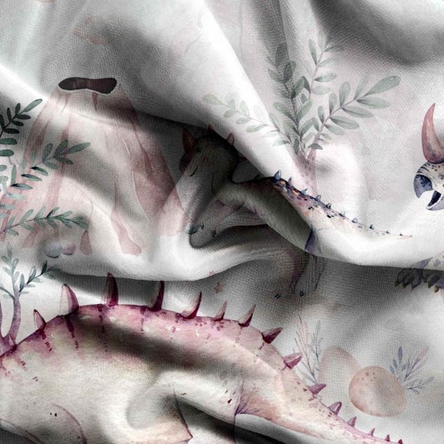 animal curtains for nursery Watercolour World Of Dinosaurs