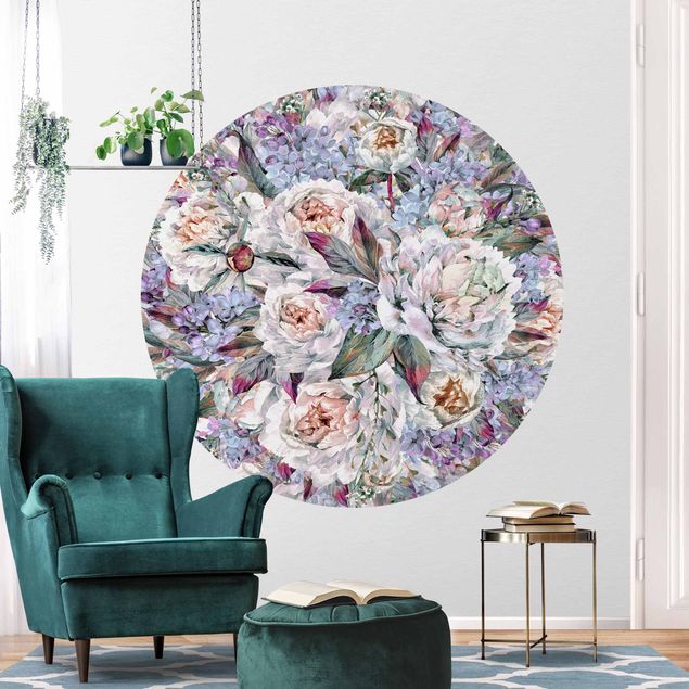 Wallpapers Watercolour Lilac Peony Bouquet