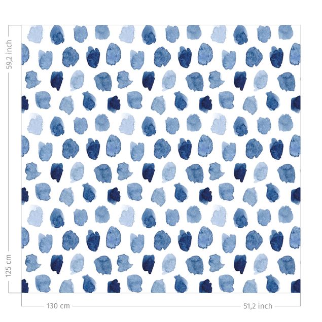 patterned drapes Watercolour Blobs In Indigo