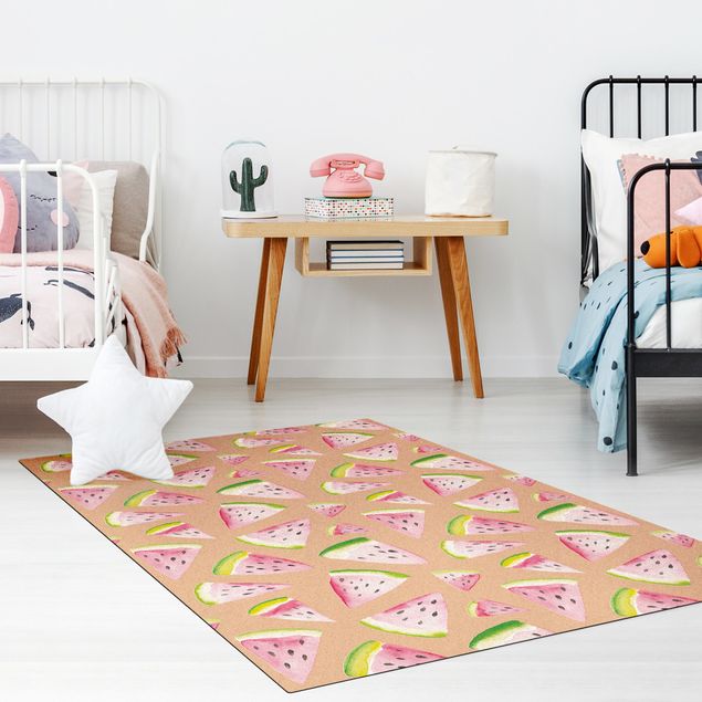 large floor mat Watercolour Melon Pieces