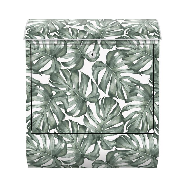 Letterbox - Watercolour Monstera Leaves In Green