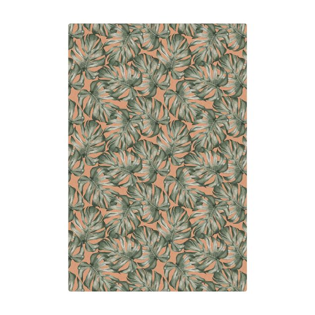 Large rugs Watercolour Monstera Leaves In Green