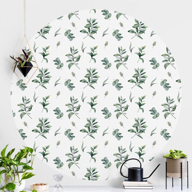 Wallpapers Watercolor Pattern Branches And Leaves