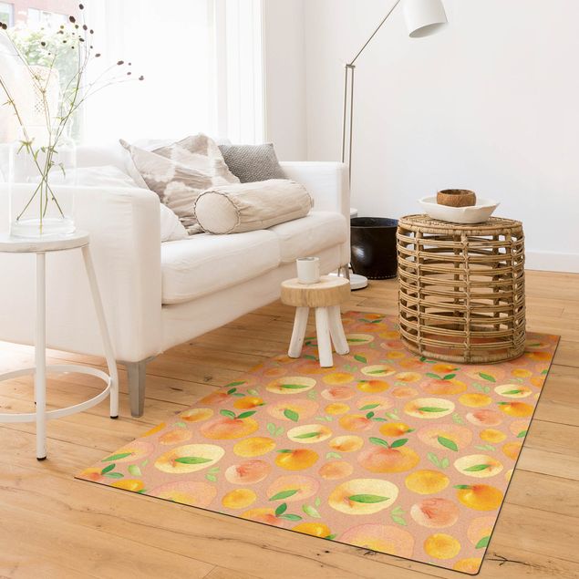 Dining room rugs Watercolour Oranges With Leaves