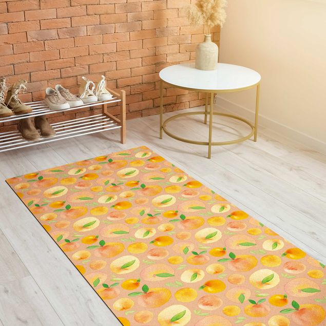 contemporary rugs Watercolour Oranges With Leaves