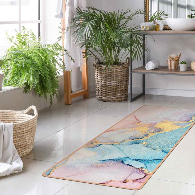 large area rugs Watercolour Pastel Colourful With Gold