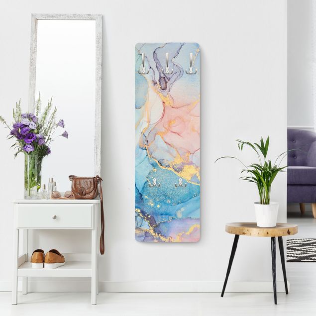 Coat rack modern - Watercolour Pastel Colourful With Gold