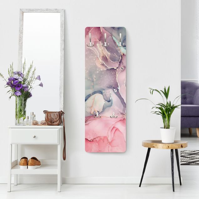 Coat rack modern - Watercolour Pastel Pink With Gold