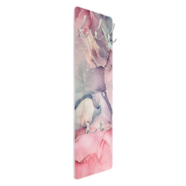 Coat rack modern - Watercolour Pastel Pink With Gold