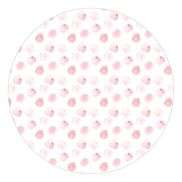 Self-adhesive round wallpaper kids - Watercolour Dots Rosa