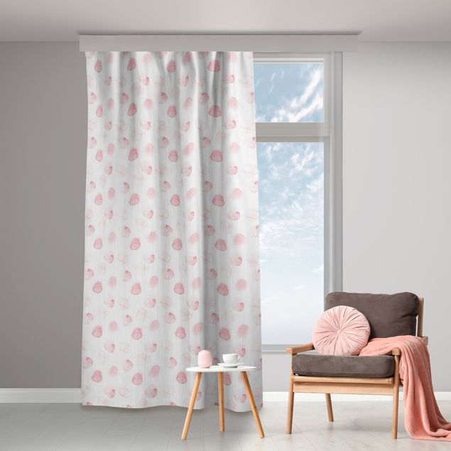 Modern Curtains Watercolour Dots Rosa