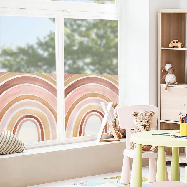 Window decoration - Watercolour Rainbow Pale Pink