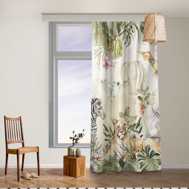 made to measure curtains Watercolour Animals Of The Savannah
