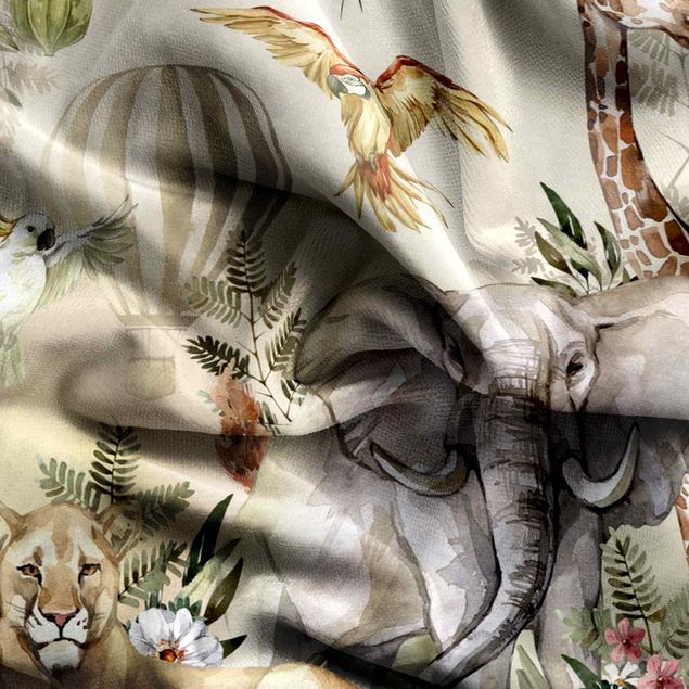 forest curtains Watercolour Animals Of The Savannah