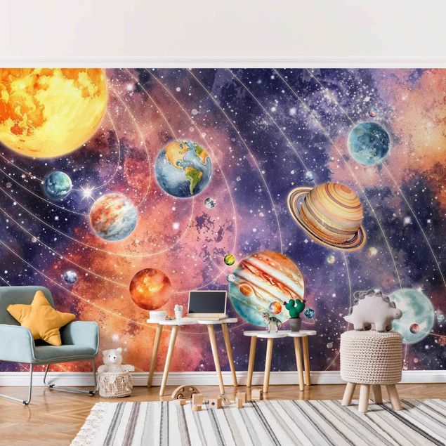 Wallpapers Solar System In Watercolour