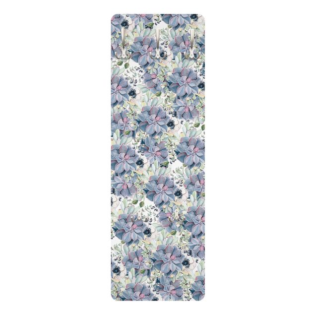 Coat rack modern - Watercolour Succulents And Anemones Pattern