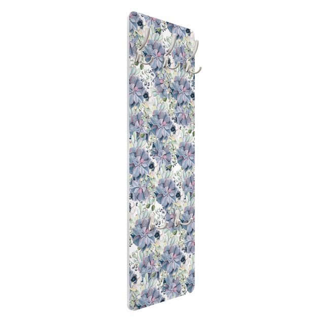 Coat rack modern - Watercolour Succulents And Anemones Pattern