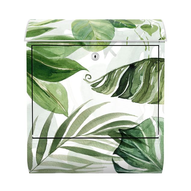 Letterbox - Watercolour Tropical Leaves And Tendrils