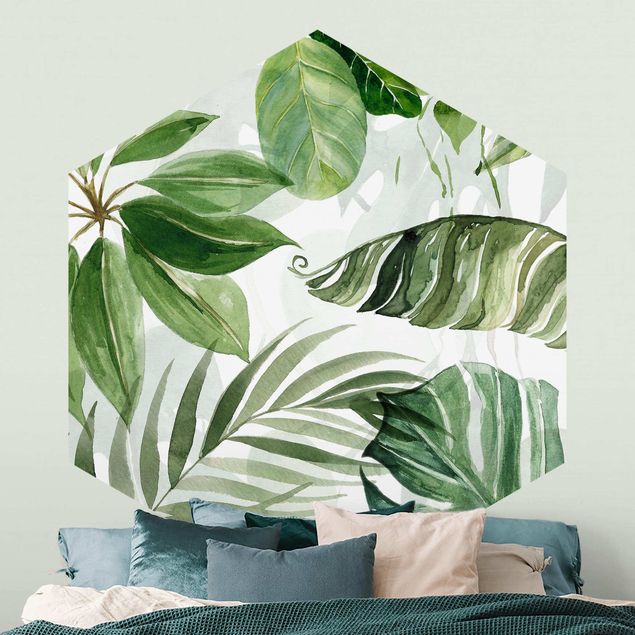 Wallpapers Watercolour Tropical Leaves And Tendrils