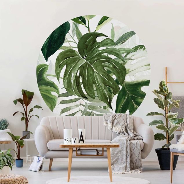 Wallpapers Watercolour Tropical Arrangement With Monstera