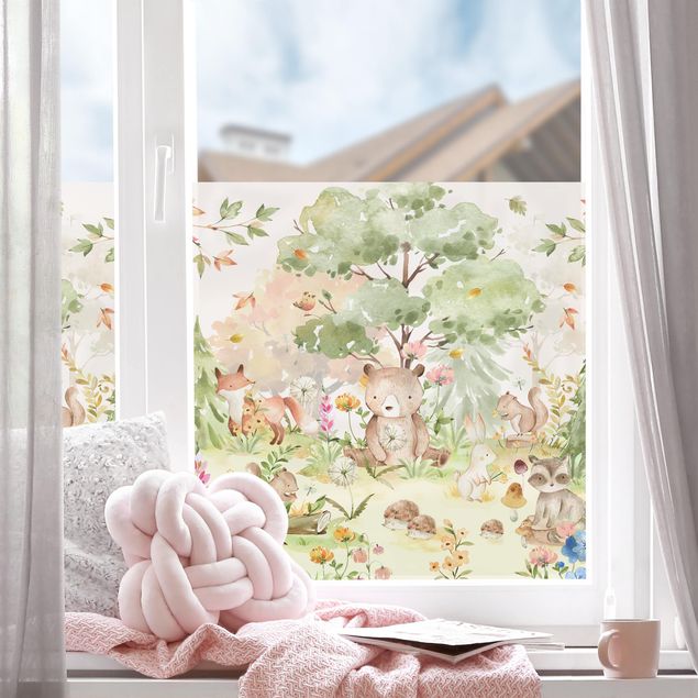 Window decoration - Watercolour Forest Animals