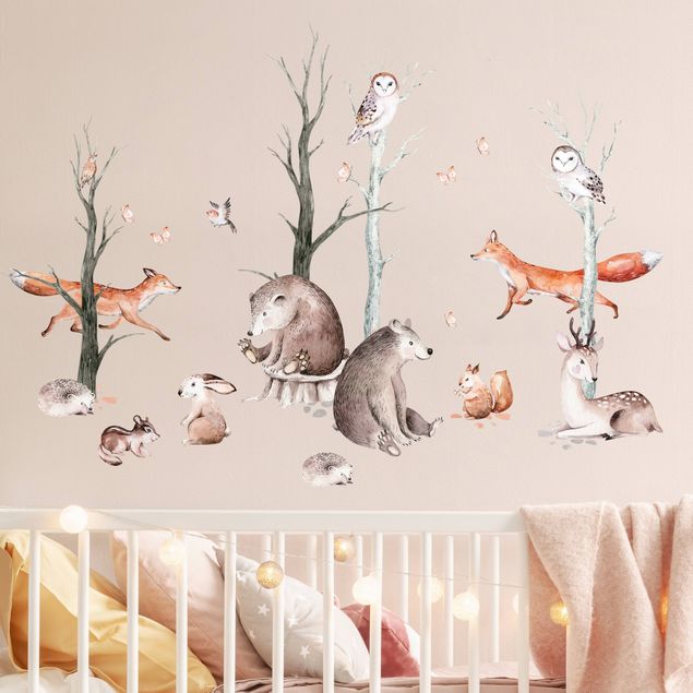 Wall stickers animals Watercolour Forest Animal Friends