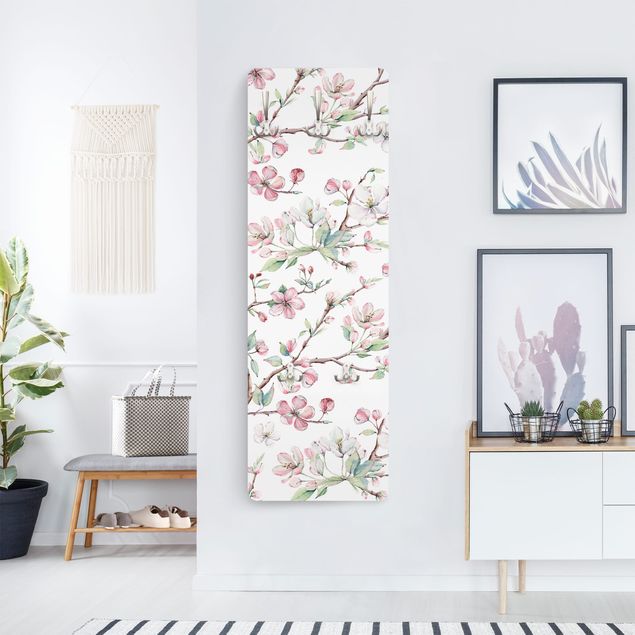 Coat rack modern - Watercolour Branches Of Apple Blossom In Light Pink And White
