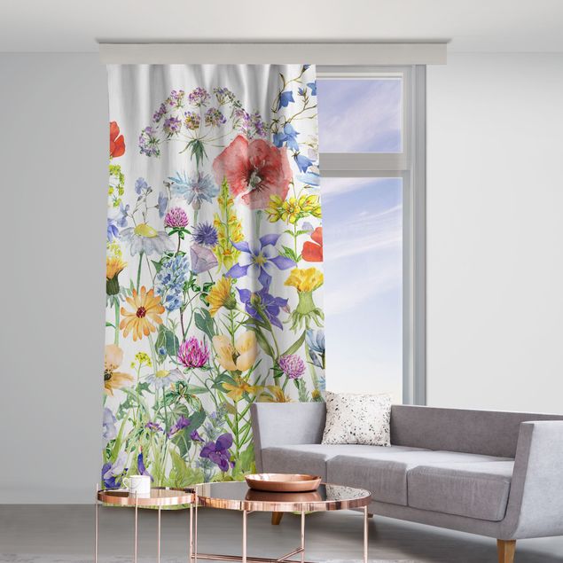 bespoke curtains Watercolour Flower Meadow