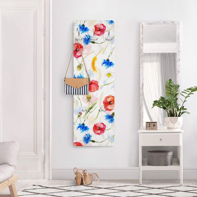 Coat rack modern - Watercolour Wild Flowers With Poppies