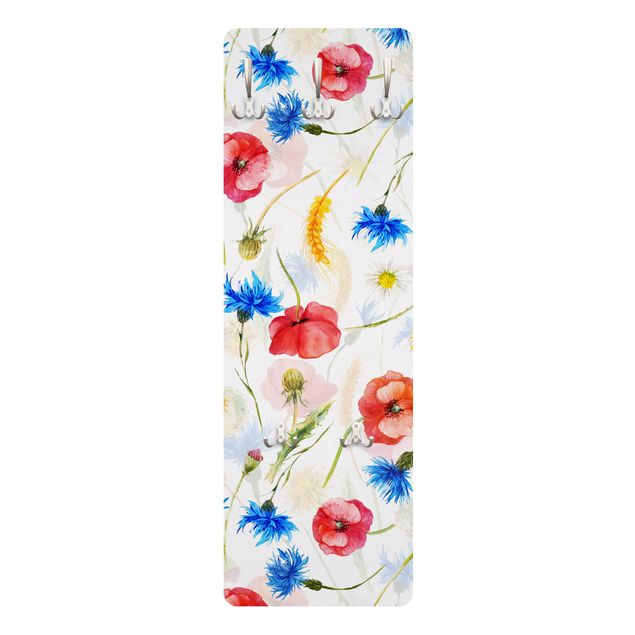 Coat rack modern - Watercolour Wild Flowers With Poppies