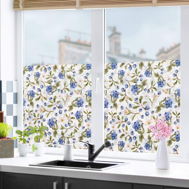 Window decoration - Watercolour Blueberries