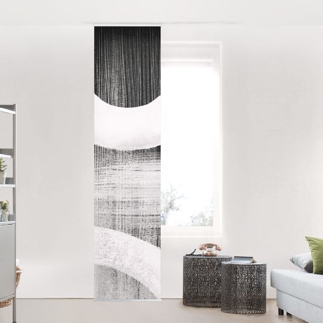 Sliding curtain set - Abstract Mountain Landscape Pastel Pattern - Panel