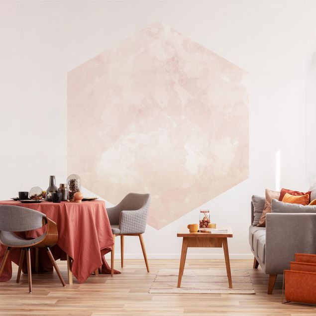 Self-adhesive hexagonal pattern wallpaper - Watercolour Creme Coloured Sand Dunes