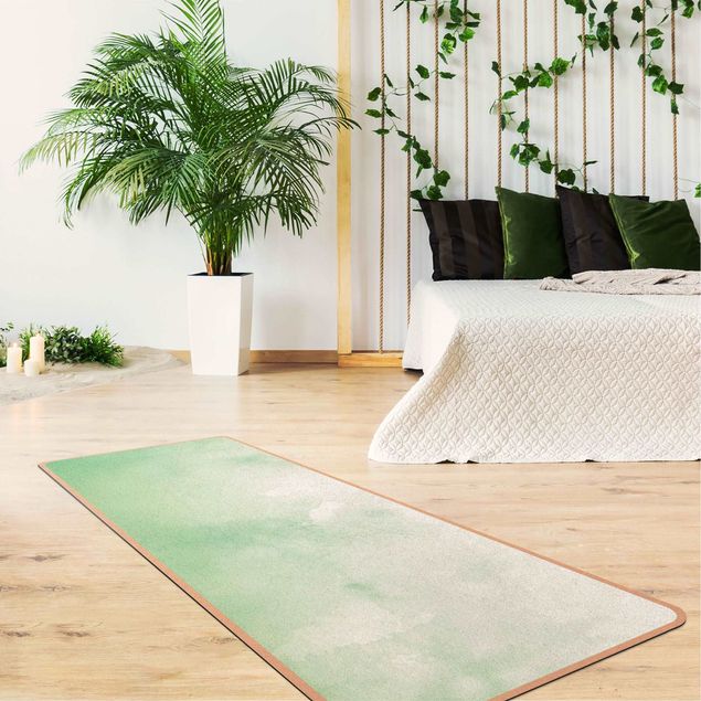 green area rug Watercolour Green Thicket
