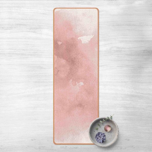 Yoga mat - Watercolour Pink Cotton Candy
