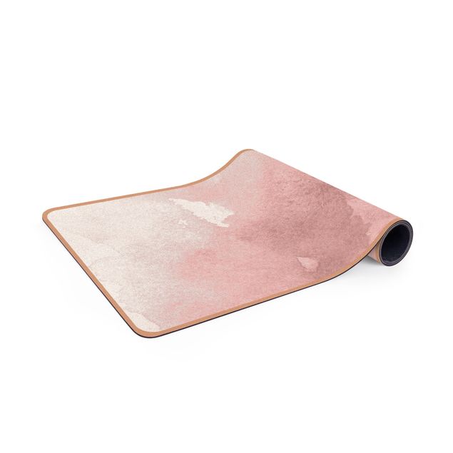 Yoga mat - Watercolour Pink Cotton Candy