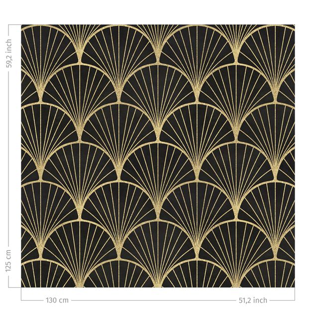 Patterned curtains Art Deco On Black II