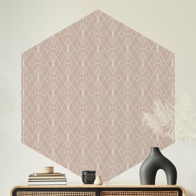 Wallpapers Art Deco Diamond Pattern In Front Of Beige XXL