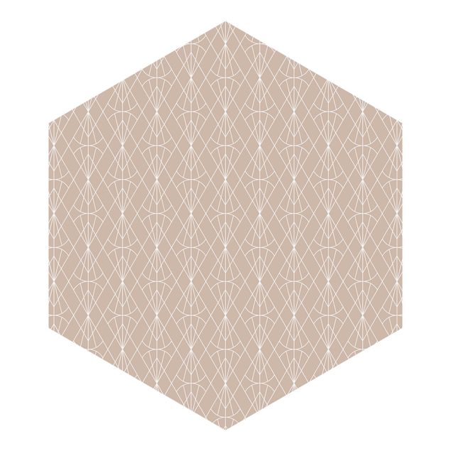 Self-adhesive hexagonal pattern wallpaper - Art Deco Diamond Pattern In Front Of Beige XXL