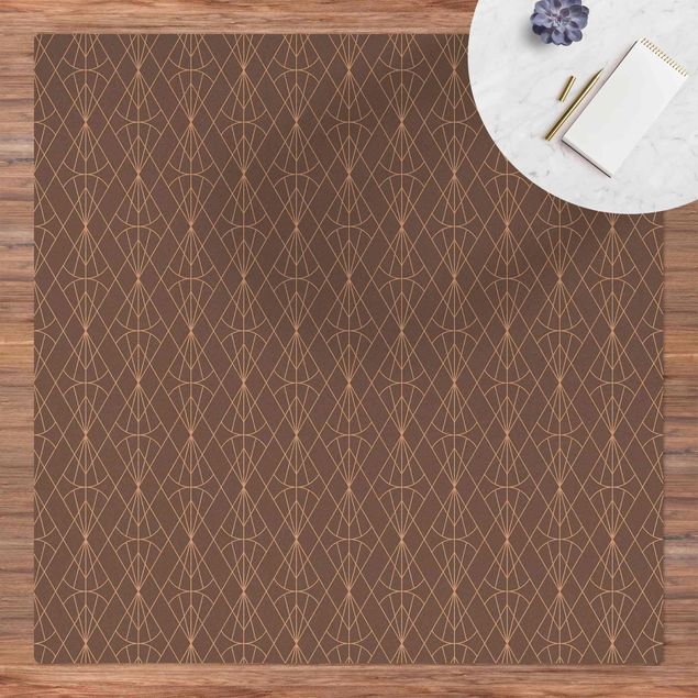 Cork mat - Art Deco Diamond Pattern In Front Of Gray XXL - Square 1:1