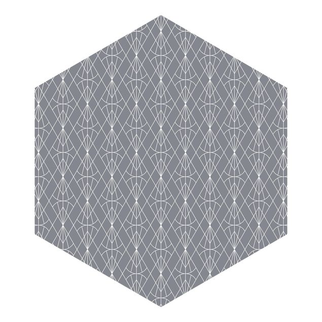Self-adhesive hexagonal pattern wallpaper - Art Deco Diamond Pattern In Front Of Gray XXL