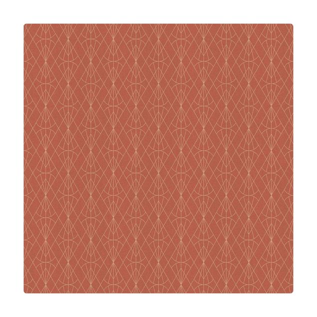 Cork mat - Art Deco Diamond Pattern In Front Of Pink XXL - Square 1:1
