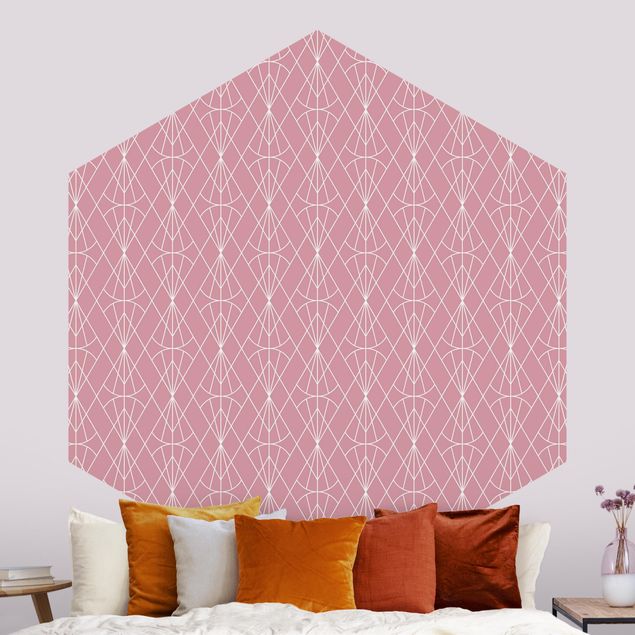 Wallpapers Art Deco Diamond Pattern In Front Of Pink XXL