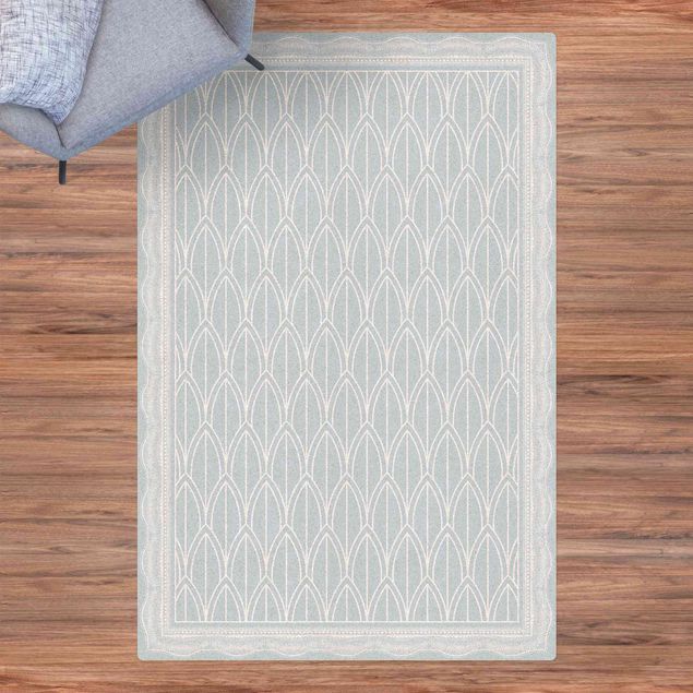 modern area rugs Art Deco Feather Pattern With Border
