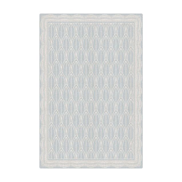 Cork mat - Art Deco Feather Pattern With Border  - Portrait format 2:3