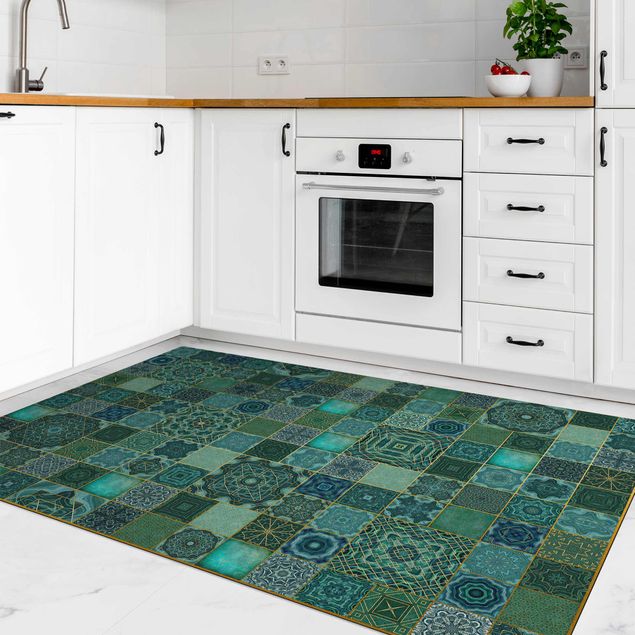 marble look rugs Art Deco Tiles Green Marble With Golden Shimmer