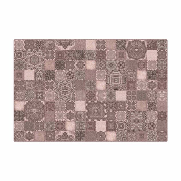 Cork mat - Art Deco Tiles Pink Marble With Shimmer - Landscape format 3:2